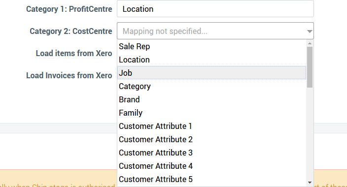 DearXero tracking category mapping